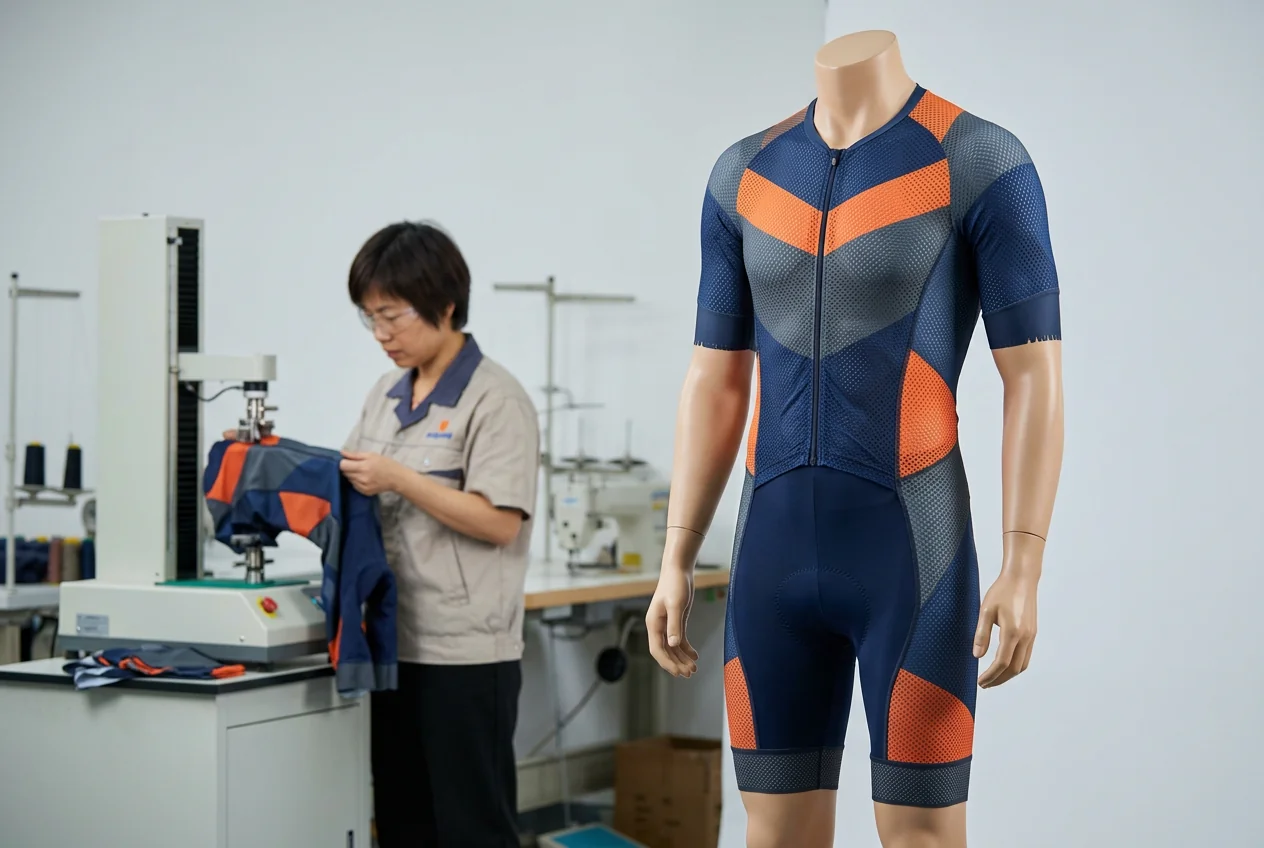 Aerodynamic pattern blocking race suit
