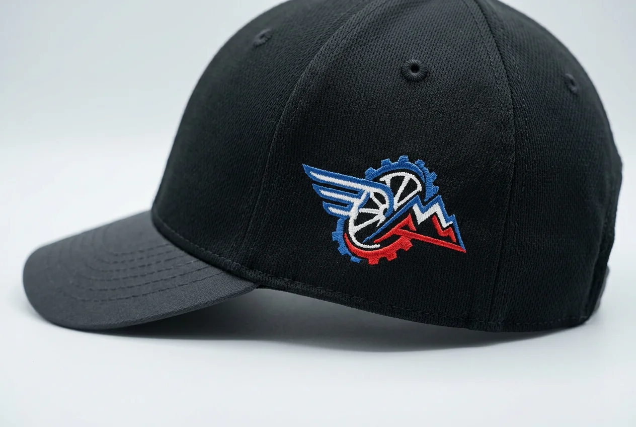Embroidery logo on cycling cap
