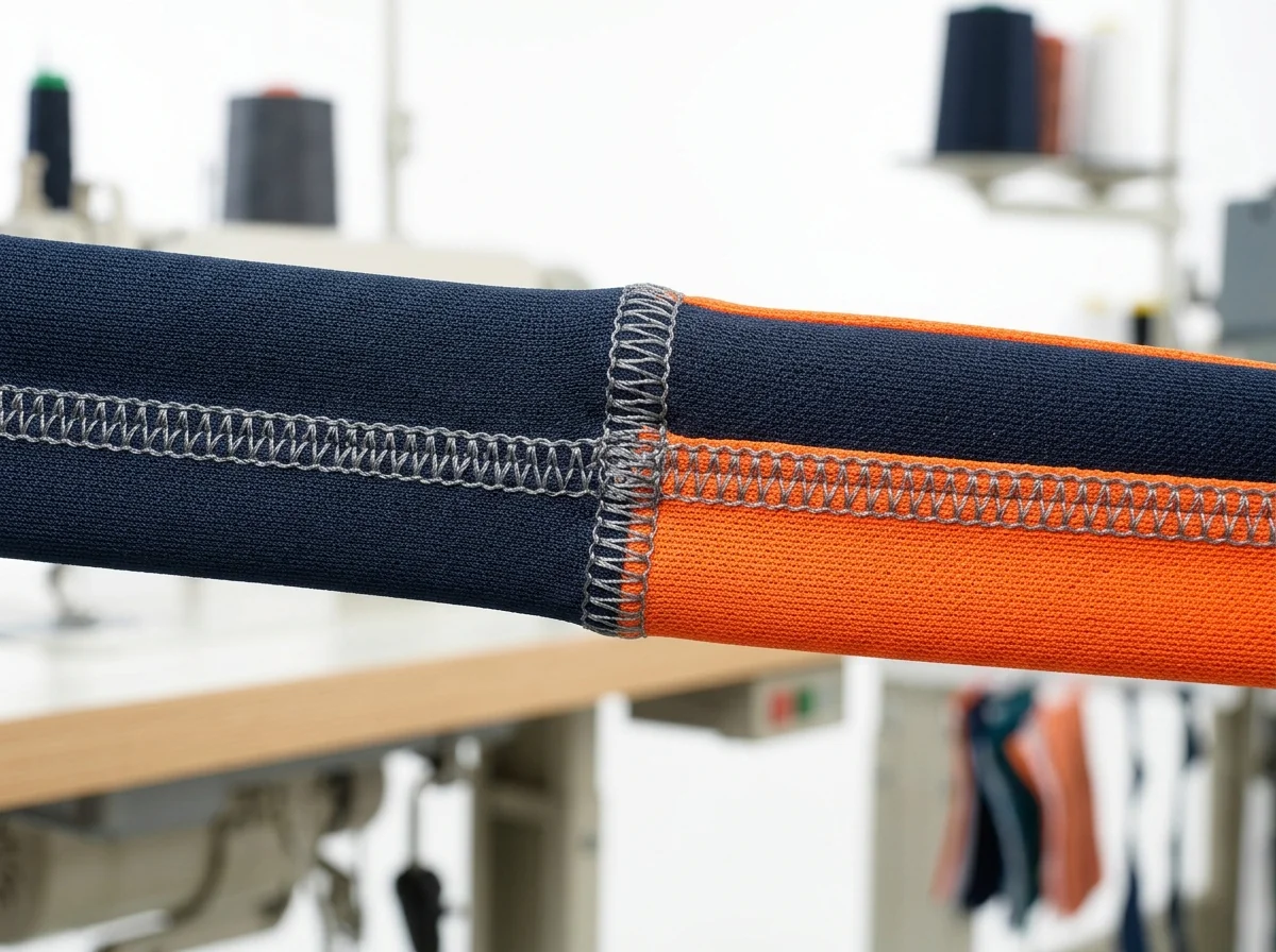 High-elastic stitching technology for cycling jersey