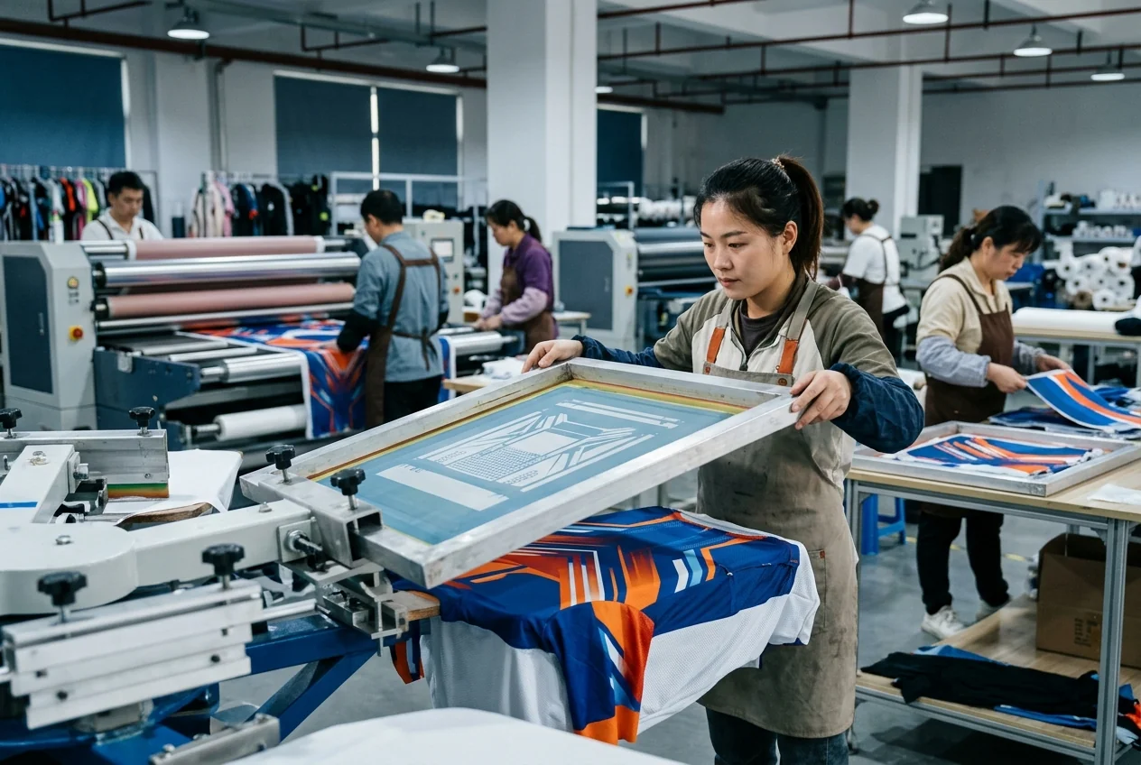 Screen printing on sportswear