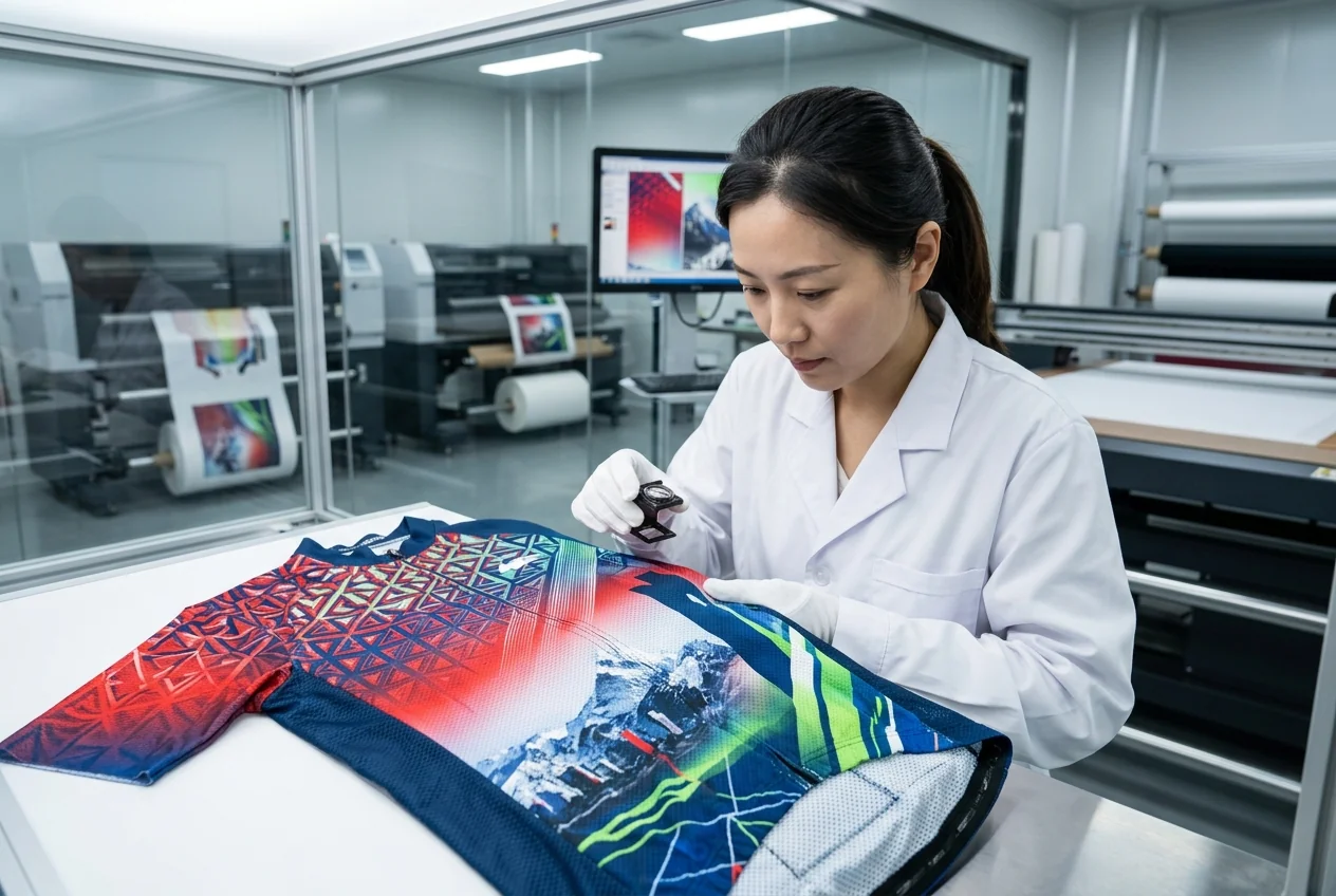 Sublimation print fidelity on cycling jersey